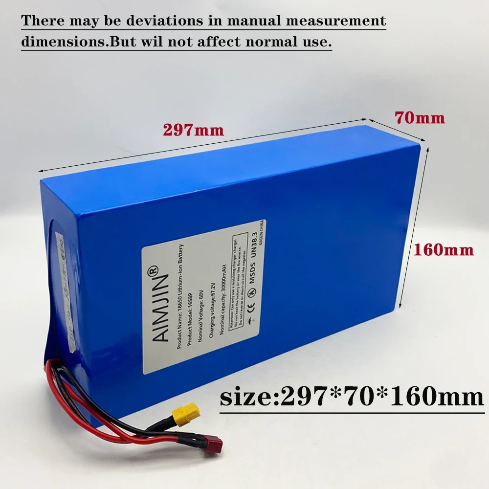 1000-3000W krachtige 60V 30Ah  - 60V 30Ah Electric Scooter Battery recensie en prijs