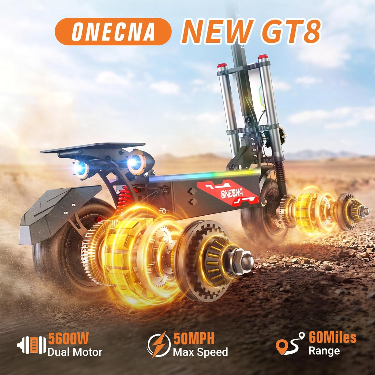 ONECNA GT8PRO elektrische scoo - 60V 5600W Dual Motor Electric Scooter recensie en prijs